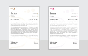 Letter Head Design,letterhead design set a4 size and unique shape colorful work theme style design