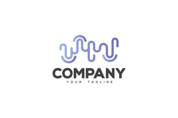 Creative logo design depicting a abstract interpretation of a sound wave. 