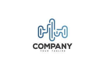 Creative logo design depicting a abstract interpretation of a sound wave. 