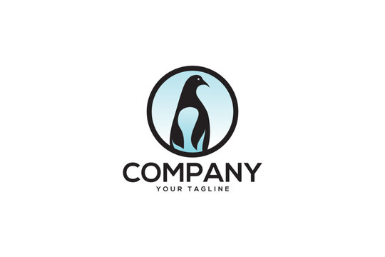 Creative logo design depicting a penguin. 