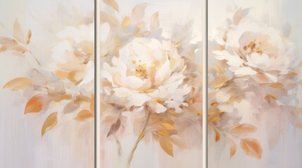 Elegant floral background with peony flowers. illustration. Generative AI