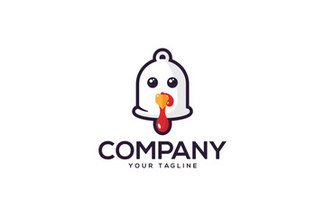 Creative logo design depicting a turkey bell . 