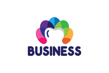 Creative logo design depicting a colorful tooth. 