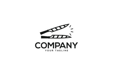 Creative logo design depicting a knives. 