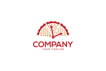 Creative logo design depicting a pie shaped like a clock.