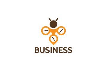 Obraz premium Creative logo design depicting a bee shaped like a drone. 