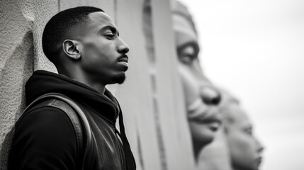 A poignant image of an African American man