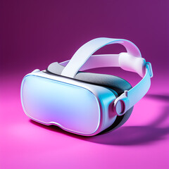 a virtual reality goggles on a pink background - obrazy, fototapety, plakaty