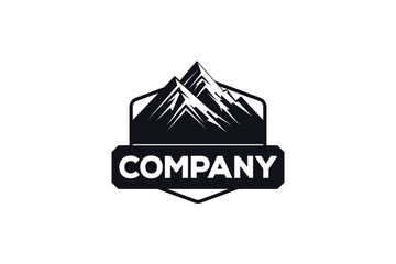 Creative logo design depicting a mountain emblem. 