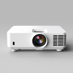 a white projector with a lens - obrazy, fototapety, plakaty