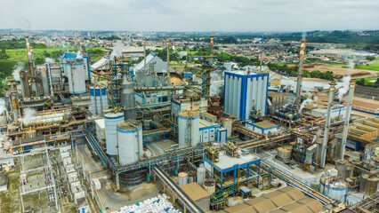 aerial view of a cellulose and paper company in brazil
