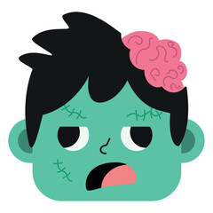 Cute male zombie halloween costume avatar Vector