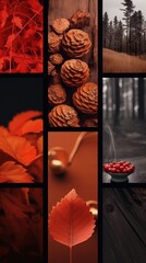autumn theme collage, instagram story, background or banner