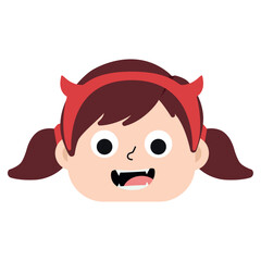 Cute female demon halloween costume avatar Vector