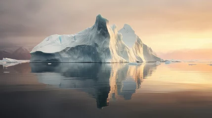 Foto auf Acrylglas snow pinnacled icebergs landscape illustration mountain nature, adventure wilderness, scenery view snow pinnacled icebergs landscape © vectorwin