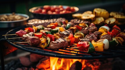 meat charcoal bbq food illustration steak ribs, burgers sausages, kebabs sea meat charcoal bbq food