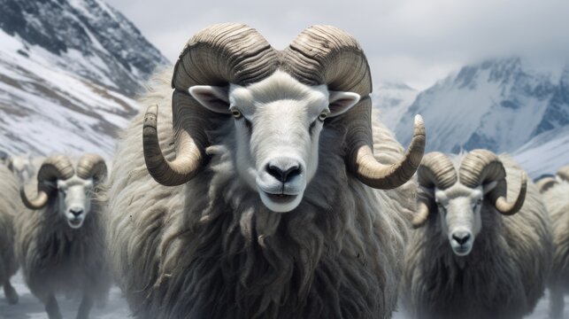 Generative AI image of close up of a goat