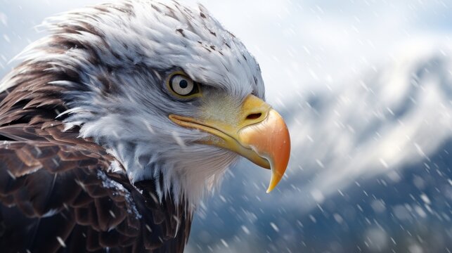 Generative AI image of american bald eagle