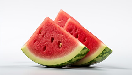 Fresh watermelon slice, a juicy and healthy snack generated by AI