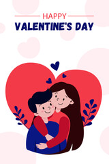 Vector valentines day card romantic card for all lovers vector illustration for greeting card