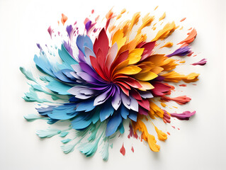 Obraz premium Abstract colorful flower art isolated on white background 