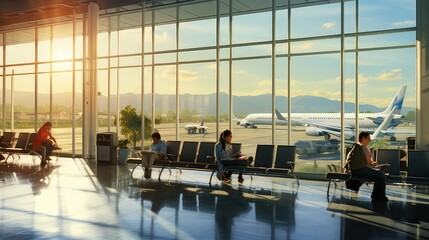 check departure airport background illustration in boarding, flight airline, passenger travel check departure airport background