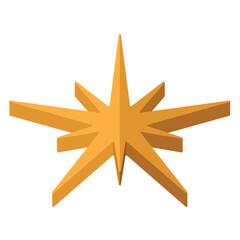 2d isometric star shape icon Vector