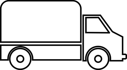 delivery truck icon in line style. isolated on transparent background. design use for Fast moving shipping delivery truck art vector for transportation symbol apps and websites