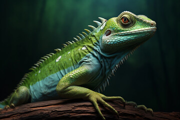 Lizard in the forest close-up