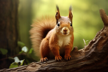 Cute squirrel in the forest