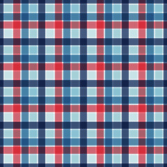 Beach Cottage Blue and Red Plaid Seamless Tile