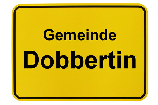 Illustration eines Ortsschildes der Gemeinde Dobbertin in Mecklenburg-Vorpommern