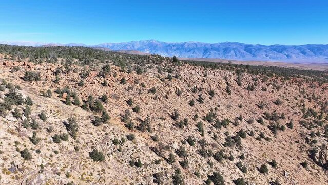 Desert near Mt Whitney Sierra Nevada Aerial Drone