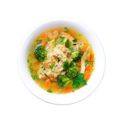 Vegetable Soup with Rice and Chicken, Tasty Food