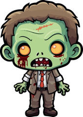 Cute Zombie. Cartoon Style. Vector