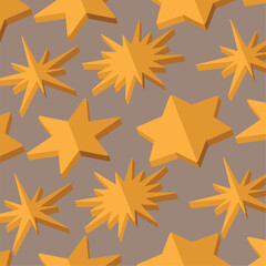 Obraz premium 2d isometric star shapes icon Pattern background Vector