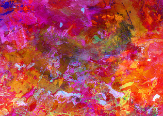 Abstract colorful painting palette. Psychedelic abstraction background. Art wallpaper.
