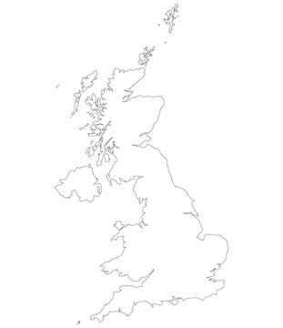 United Kingdom Regions map. Map of United Kingdom in white color