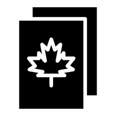 maple leaf on paper glyph