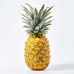 white background illustration portrait of pineapple
