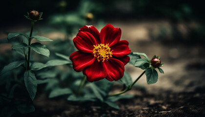 Obraz premium Vibrant wildflower bouquet brings beauty to uncultivated meadow outdoors generated by AI
