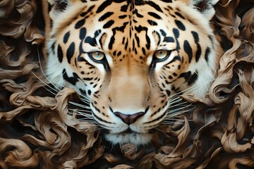 01 fur Tiger abstract africa animal asia background black brown cat close coat decor decorative design elegance fabric fashion hair hunting interior jungle leather leopard macro material nature