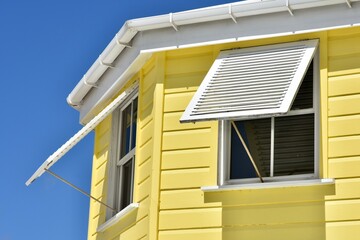 Close-up of a traditional bajan house in Holetown, Barbados