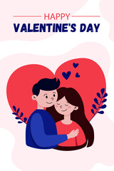 happy valentines day card people. Vector valentines day card romantic card for all lovers vector illustration for greeting card
