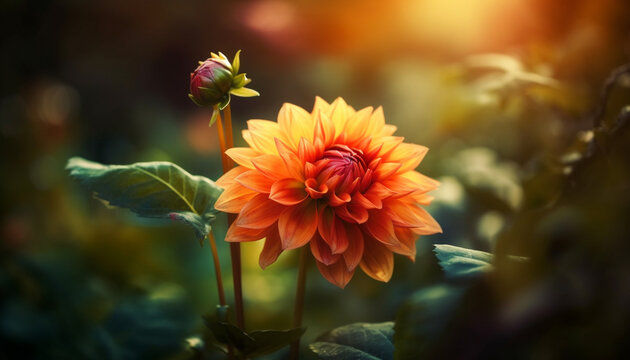 Vibrant bouquet of multi colored flowers in a formal garden generated by AI