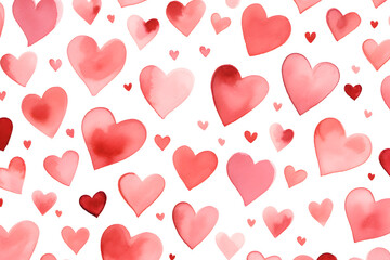 Pink heart patterns on a white background