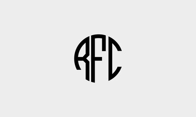 Obraz premium monogram letter rfc logo design