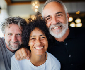 Funcion&aacute;rios felizes se re&uacute;nem para mostrar a beleza da diversidade, diferentes origens e culturas no local de trabalho.
