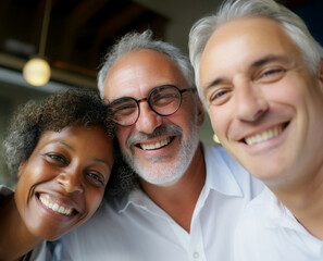 Funcion&aacute;rios felizes se re&uacute;nem para mostrar a beleza da diversidade, diferentes origens e culturas no local de trabalho.
