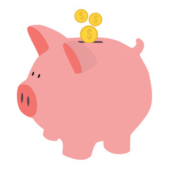 Colored pigbank finance icon Vector